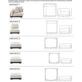 Sectional fabric sofa Aveize