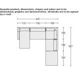 Sofa materiałowa segmentowa z szezlongiem Coniston