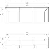 Sectional modular 3-seater fabric sofa Grafrath