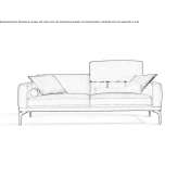 Leather sectional sofa with backrest and tiled mechanism Floirac