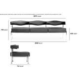 Modular 3-seater fabric sofa Gimry