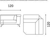 Narożna rozkładana sofa materiałowa Vacri