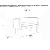 Sofa materiałowa 2-osobowa Hone