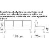 Sofa materiałowa 3-osobowa Soledar