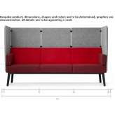 3-seater bench with privacy panel Estollo