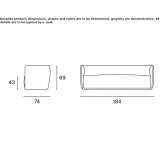 Sofa materiałowa 2-osobowa Konya