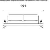 Sofa materiałowa 3-osobowa z zagłówkiem Riberac