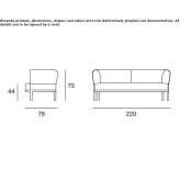 Sofa aksamitna 3-osobowa Tensta