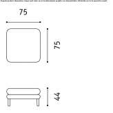 Sectional sofa with removable cover and chaise longue Atasta