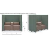 Sectional lounge sofa with high backrest Chahuite