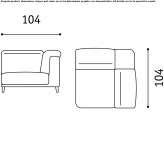 Corner fabric sofa with headrest Pertusa