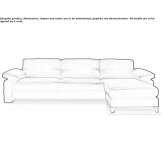 Leather 4-seater sofa with chaise longue Calafat