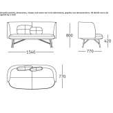 Sofa materiałowa 2-osobowa Radzilow