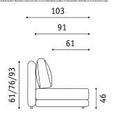 Sofa materiałowa segmentowa z szezlongiem Heverlee