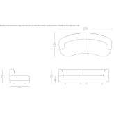 Sectional curved fabric sofa Otmuchow