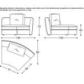 Sectional curved fabric sofa Oxenford