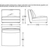 Modułowa sofa segmentowa z tkaniny Wijchen