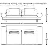 Sofa materiałowa 3-osobowa ze zdejmowanym pokrowcem Casone