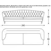 Pikowana skórzana sofa 3-osobowa Vizzini