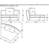 Segmentowa zakrzywiona sofa z tkaniny Oxenford