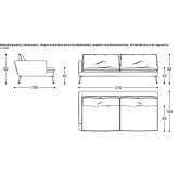 Modułowa sofa segmentowa z tkaniny Seredka