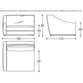 Corner sectional sofa in fabric Wijchen