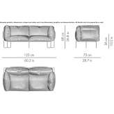 Leather 2-seater sofa Falher