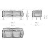 2-seater fabric sofa Falher