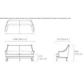 Sofa materiałowa 2-osobowa Selegas