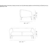 Leather 2-seater sofa Selmer