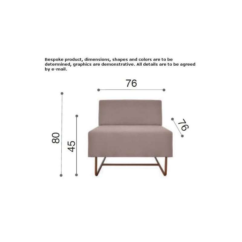 Modular fabric sofa based on a sleigh Peniche