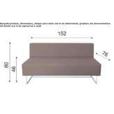 Modular fabric sofa based on a sleigh Peniche