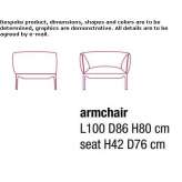 Fabric armchair with armrests Taylors