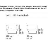 Fabric armchair with armrests Honda