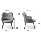 Fabric armchair with armrests Solca