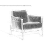Fabric armchair with armrests Eferding