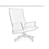 Swivel armchair with 4-star base and armrests Grignols