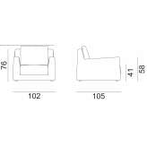 Fotel materiałowy ze zdejmowanym pokrowcem i podłokietnikami Goudelin