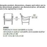 Walnut armchair with armrests Layrac