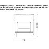 Acoustic armchair with integrated magazine rack Aniane