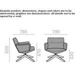 Swivel armchair on trestles with armrests Amacuzac