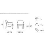 Leather armchair with armrests Tacony