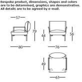 Fabric armchair with armrests Skreia