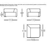 Narożny modułowy fotel bawełniany Eastoft