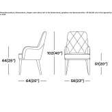 Pikowany fotel z wysokim oparciem i podłokietnikami Terrassa