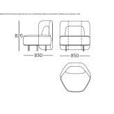 Acrylic armchair with armrests Cache