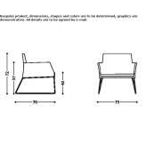 A sled-based armchair with armrests Cappone