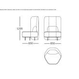 Acrylic armchair with high backrest Cache