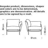 Corner modular fabric armchair Tonya