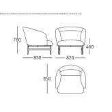 Acrylic armchair with armrests Targon